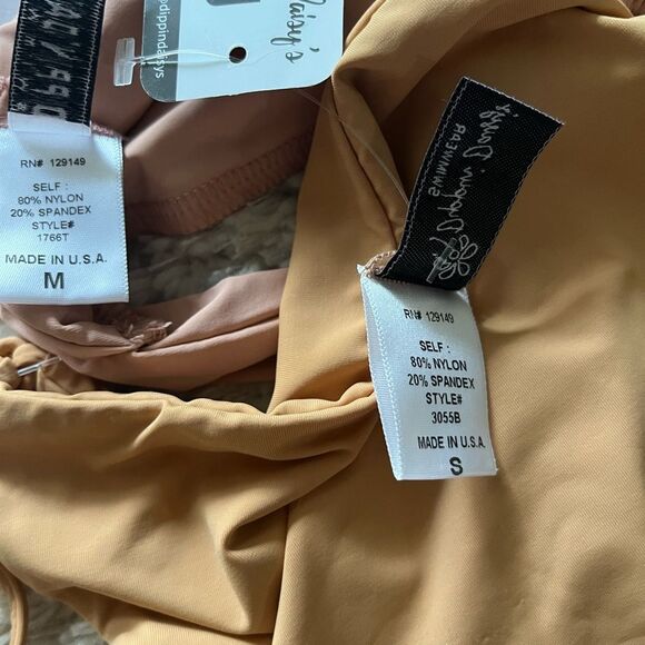 Nwt Dippin’ daisy’s blush nude caramel high waist side tie bikini - Picture 3 of 3